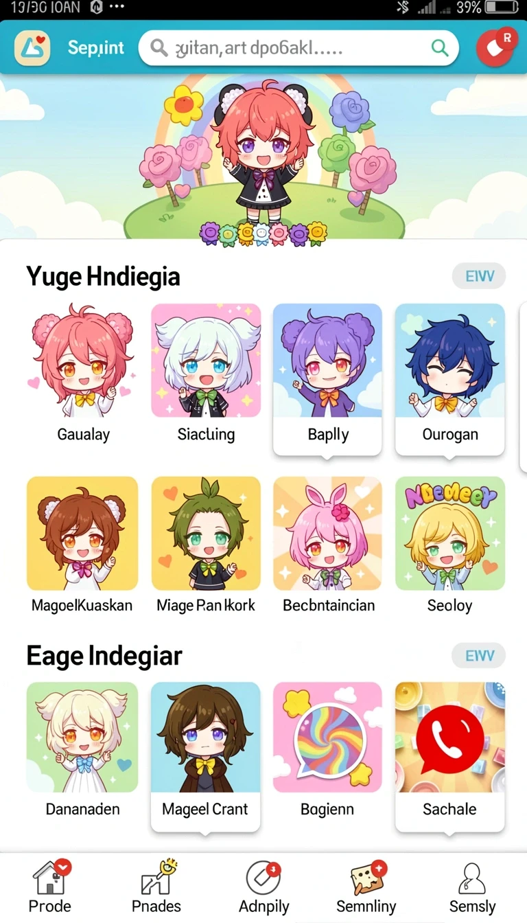 Tampilan antarmuka akarslot di Android